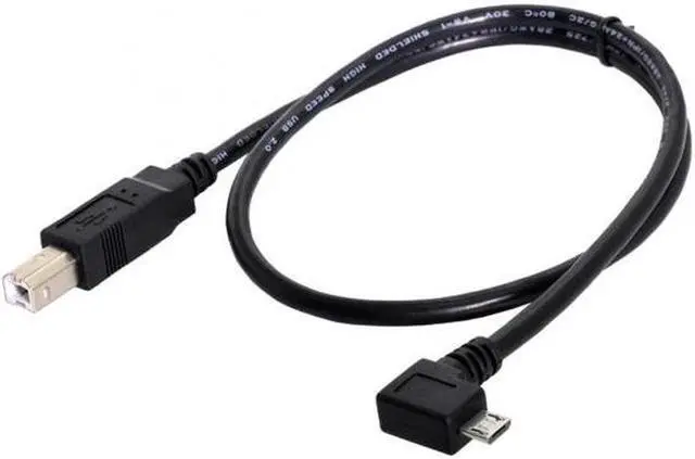 Alt view image 5 of 7 - Aomoproing Left Angled 90 Degree Micro USB OTG to Standard B Type Printer Scanner Hard Disk Cable 60cm