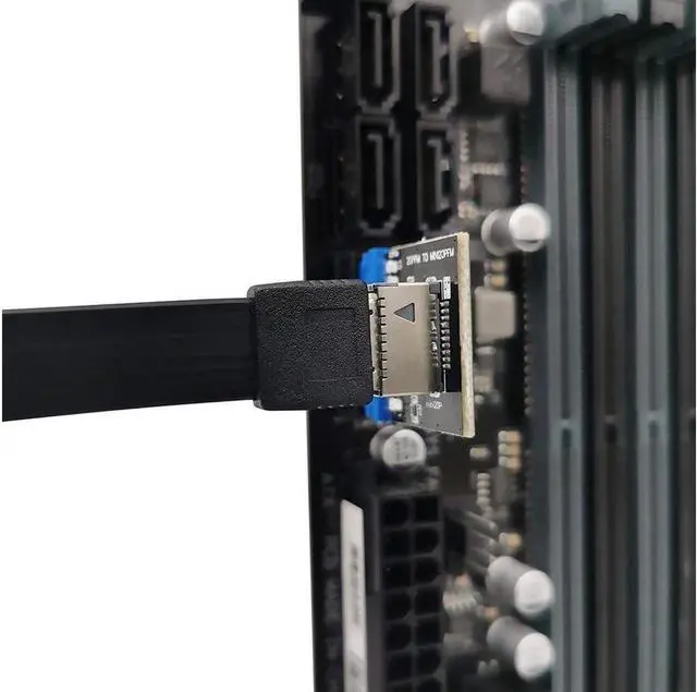 Alt view image 6 of 6 - USB 3.0 (3.1 Gen 2) Internal (19-Pin) Header to USB 3.1/3.2 Type-C (20-Pin) A-Key Front Panel Adapter