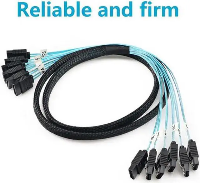 Alt view image 2 of 6 - Aomoproing Internal 6 SATA 7pin to 6 SATA 7pin Target SSD Hard Disk 6Gbps Data Server Raid Cable