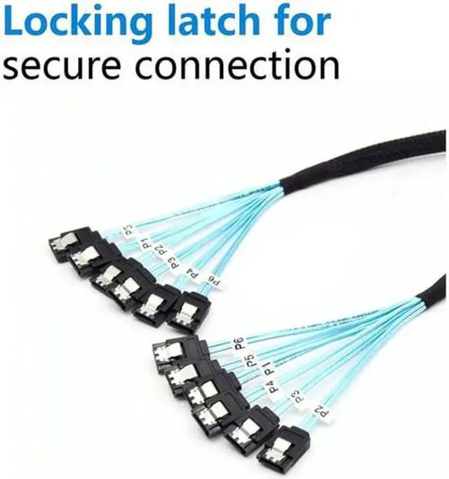 Alt view image 4 of 6 - Aomoproing Internal 6 SATA 7pin to 6 SATA 7pin Target SSD Hard Disk 6Gbps Data Server Raid Cable