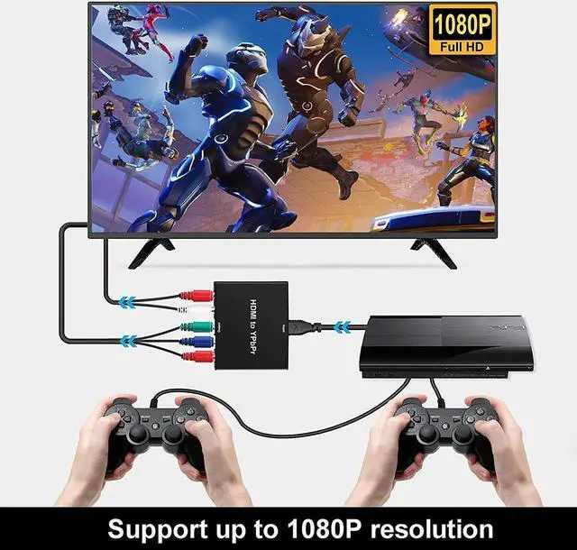 Alt view image 6 of 7 - HDMI Converter, 1080P HDMI to RGB Component 5 RCA YPbPr Video + R/L Audio Converter Adapter Support 1080P@60Hz 2 Channel LPCM HDMI Audio Extractor for HDTV PS3 PS4 HDVD Player Wii Xbox etc