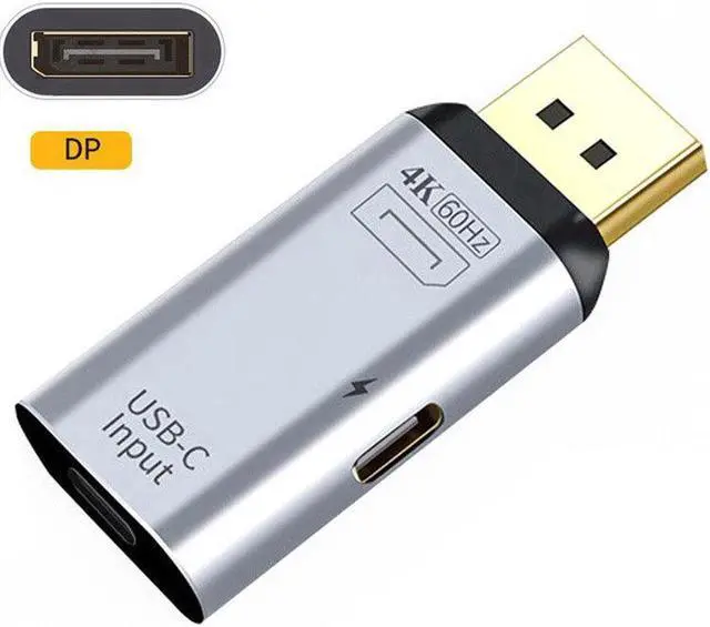 Alt view image 4 of 7 - Aomoproing USB-C Type C Female Source to Displayport DP Sink HDTV & PD Power Adapter 4K 60hz 1080p for Phone & Laptop