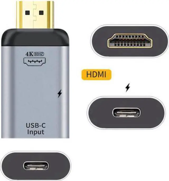 Alt view image 4 of 7 - Aomoproing 100W 10Gbps Cable & USB-C Type C Female Source to HDMI Sink HDTV & PD Power Adapter 4K 60hz 1080p for Phone & Laptop