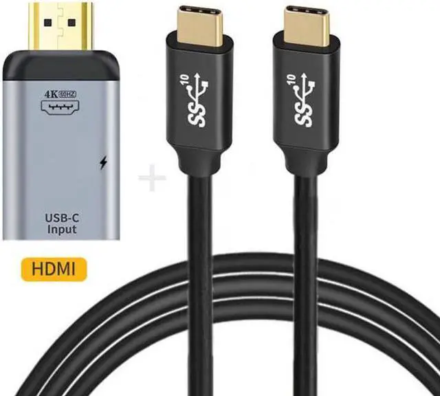 Alt view image 6 of 7 - Aomoproing 100W 10Gbps Cable & USB-C Type C Female Source to HDMI Sink HDTV & PD Power Adapter 4K 60hz 1080p for Phone & Laptop