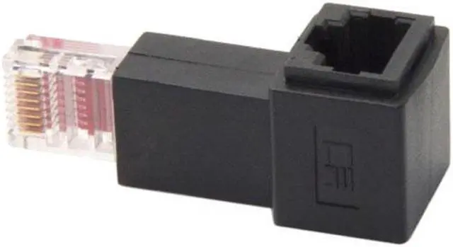 Alt view image 2 of 6 - Aomoproing Right Angled 90 Degree 8P8C FTP STP UTP Cat 5e Male to Female Lan Ethernet Network Extension Adapter