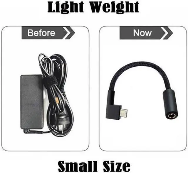 Alt view image 2 of 7 - Aomoproing DC Jack 7.4*5.0mm Input to 3Pin Power Plug Cable Compatible for Laptop Blade Pro 17 and Blade 15 Model Support 230W/160W Charge Adapter