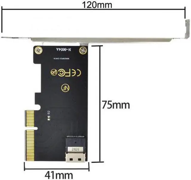 Alt view image 5 of 7 - Aomoproing PCI-E 4X to U.2 U2 Kit SFF-8639 to SFF-8654 Slimline SAS NVME PCIe SSD Adapter for Mainboard