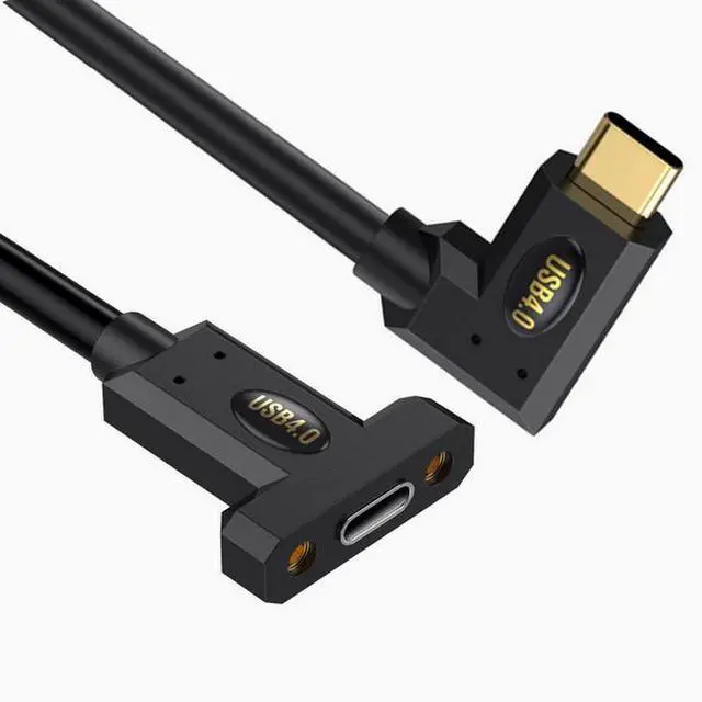Main image of USB4 :TYPE-C male side bend turn Type-C female ear screws fixed panel extension cable 8K60HZ Lightning Multi-function 240W