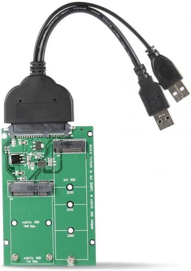 Alt view image 7 of 7 - Aomoproing USB 3.0 to SATA 22pin 2.5" Hard Disk to 2 in 1 Combo Mini PCI- E 2 Lane M.2 NGFF & mSATA SSD Adapter Converter