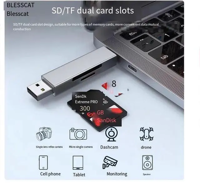 Alt view image 3 of 4 - USB3.0 Camera card reader USB3.0 high-speed multi-function all-in-one universal sd memory card tf storage to Typec Mobile phone otg Computer tablet for Apple 16 Huawei ipad Canon ccd read Type-C port