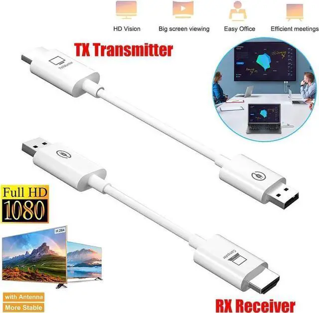 Main image of Wireless HDMI Transmitter and Receiver, Wireless HDMI Extender Kit for Laptop and PC, Plug & Play, Wireless HDMI Dongle Adapter for Streaming Video/Audio from Laptop/PC to HDTV Projector