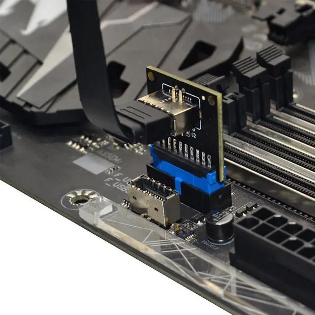 Alt view image 6 of 6 - Aomoproing  USB 3.1 Front Panel Socket Key-A Type-E to USB 3.0 20Pin Header Male Extension Adapter for Motherboard