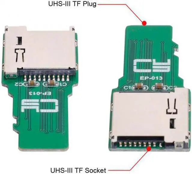 Alt view image 3 of 7 - Aomoproing  2pcs TF Micro SD Male Extender to SD Card Female Extension Adapter PCBA SD/SDHC/SDXC UHS-III UHS-3 UHS-2