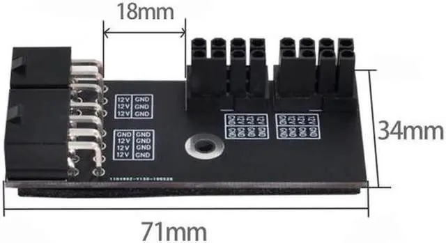 Alt view image 4 of 7 - Aomoproing  Dual ATX 8Pin Female to 6+8pin Male 180 Degree Angled Power Adapter for NVIDIA 3080 3090 Graphics Card GPU