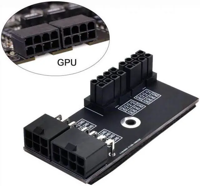 Alt view image 3 of 7 - Aomoproing  Dual ATX 8Pin Female to 6+8pin Male 180 Degree Angled Power Adapter for NVIDIA 3080 3090 Graphics Card GPU