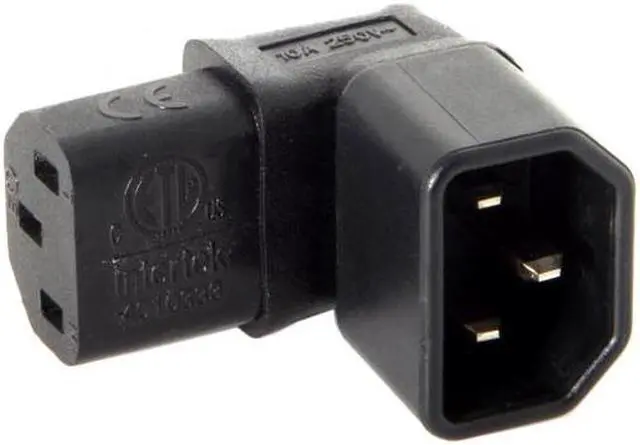 Alt view image 2 of 7 - Aomoproing  IEC Male C14 to Up Direction Right Angled 90 Degree IEC Female C13 Power Extension Adapter