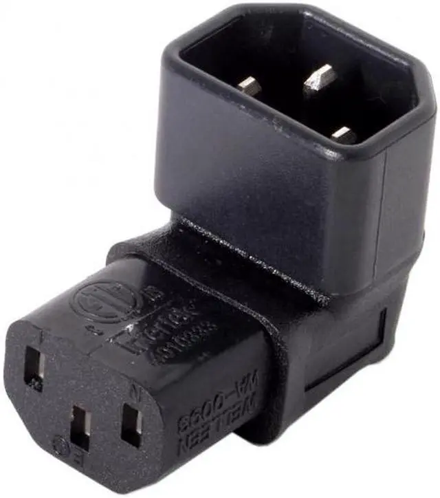 Alt view image 7 of 7 - Aomoproing  IEC Male C14 to Up Direction Right Angled 90 Degree IEC Female C13 Power Extension Adapter