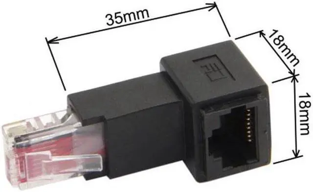 Alt view image 2 of 6 - Aomoproing  Down Angled 90 Degree 8P8C FTP STP UTP Cat 5e Male to Female Lan Ethernet Network Extension Adapter