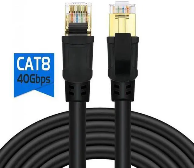 Alt view image 7 of 7 - Aomoproing 100cm RJ45 Cat8 Ethernet Network Lan Cable Patch Cord 25/40Gbps for Router Laptop