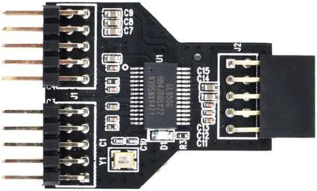 Alt view image 3 of 7 - Aomoproing Motherboard 9pin USB 2.0 Header 1 to 2 Female Extension HUB Connector Adapter Port Multilier