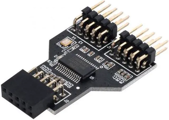 Alt view image 6 of 7 - Aomoproing Motherboard 9pin USB 2.0 Header 1 to 2 Female Extension HUB Connector Adapter Port Multilier