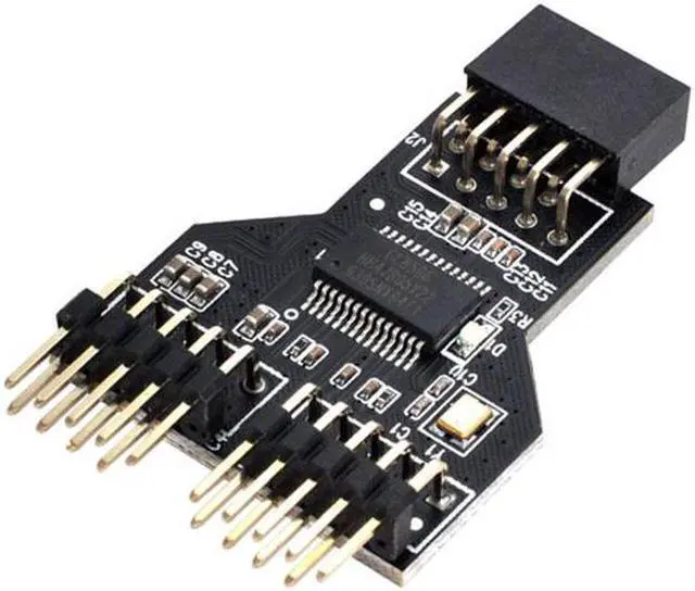 Alt view image 7 of 7 - Aomoproing Motherboard 9pin USB 2.0 Header 1 to 2 Female Extension HUB Connector Adapter Port Multilier