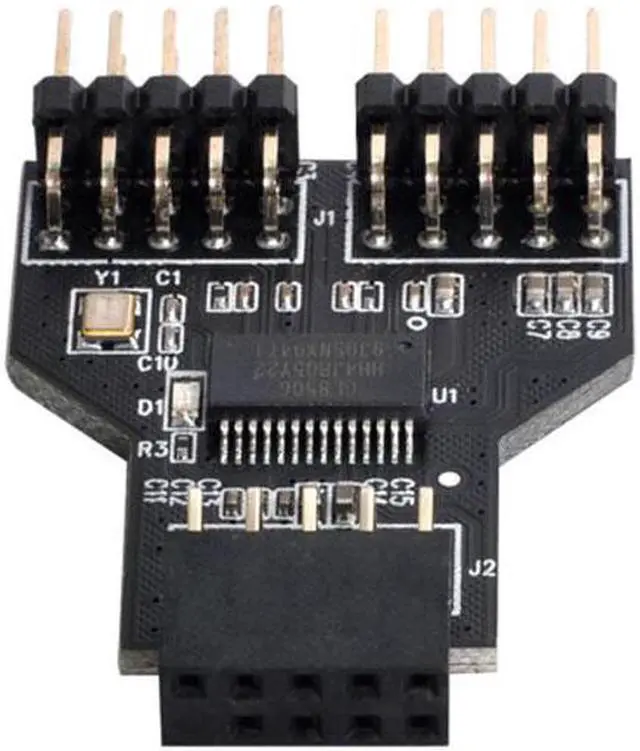 Alt view image 4 of 7 - Aomoproing Motherboard 9pin USB 2.0 Header 1 to 2 Female Extension HUB Connector Adapter Port Multilier