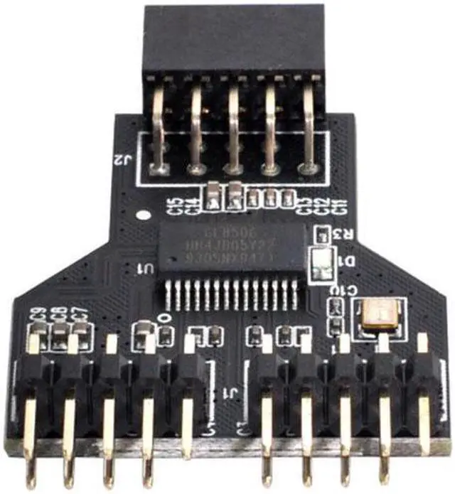 Main image of Aomoproing Motherboard 9pin USB 2.0 Header 1 to 2 Female Extension HUB Connector Adapter Port Multilier