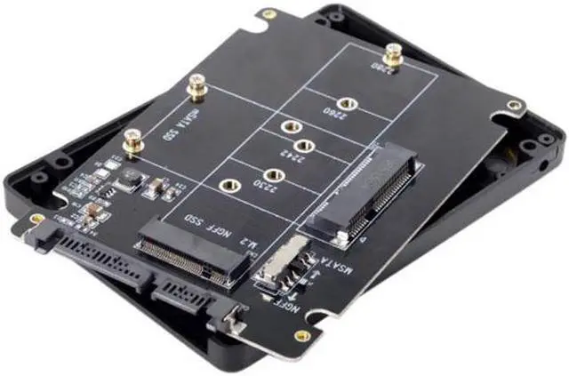 Alt view image 3 of 7 - Aomoproing Combo M.2 NGFF B-key & mSATA SSD to SATA 3.0 Adapter Converter Case Enclosure with Switch