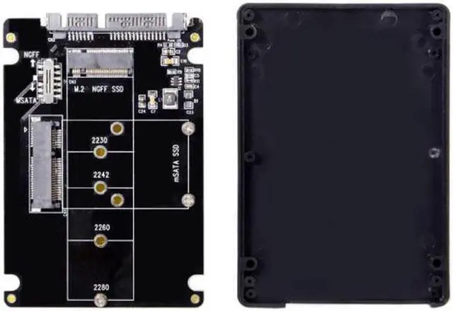 Alt view image 2 of 7 - Aomoproing Combo M.2 NGFF B-key & mSATA SSD to SATA 3.0 Adapter Converter Case Enclosure with Switch