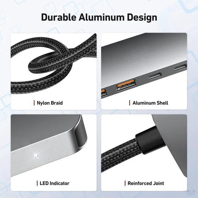 Alt view image 4 of 7 - 4 Ports USB 3.2 Hub 10Gbps, USB 3.2 Gen 2 Hub,4 USB 3.2 Data Ports, Aluminum USB Data Hub for MacBook, Mac Pro, Mac mini, iMac, XPS, PC, Flash Drive, Mobile HDD