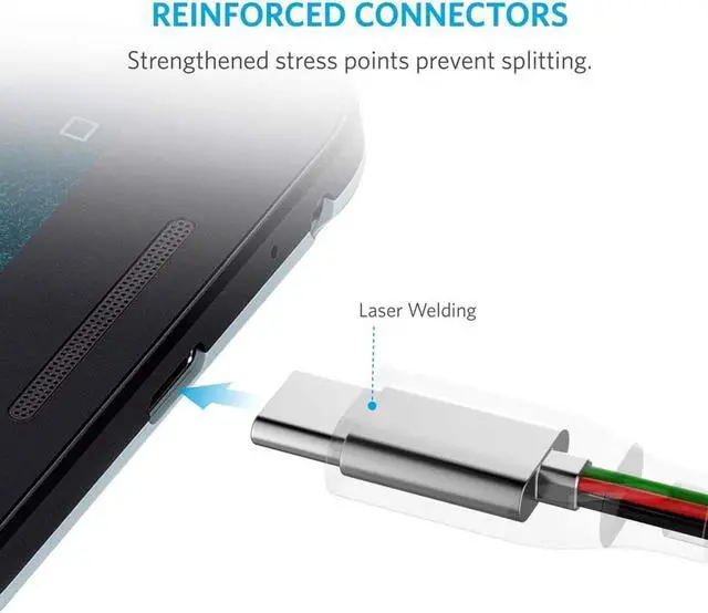 Alt view image 2 of 7 - USB C Cable (USB 3.0), USB A to USB C Charger (3Pack, 3ft) Fast Charging Cord Compatible with Samsung Galaxy Note 9 S9 S8 Note 8, LG V30 G6 G5, Pixel, Nintendo Switch-Black