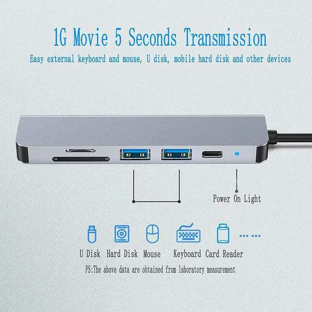 Alt view image 2 of 7 - 6 in 1 Aluminum USB C Hub for MacBook, PowerExpand Direct USB C Adapter Compatible with 87W Power Delivery, 4K HDMI, USB C and 2 USB A Data Ports, SD and microSD Card Reader