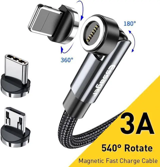 Main image of USB A to USB C Cable (1-Pack, 3.3ft), 3A USB C Cable with 540 Rotate, Type C Charger Cable Fast Charging for MacBook Pro, iPad Pro Air Mini, Samsung Galaxy S23/22/Z Fold/Z Flip, Pixel