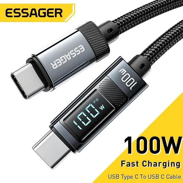Main image of LED Display USB C Cable 100W 1-Pack 3.3FT Compatible with MacBook Pro 2022, iPad Pro 2022, iPad Air 5, Galaxy S22 Ultra, Pixel, PS5, Switch, etc.