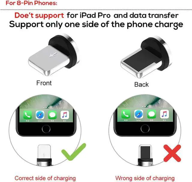 Alt view image 5 of 7 - Magnetic Phone Charging Cable, 3 in 1 Cable(3 Pack,3.3 ft Straight Cable, 3.3 ft L Shape Cable, 6.6 ft L Shape Cable) for Android Phone,Multiple Charging Adapters.Fast Charge, Black (2) Write a Review