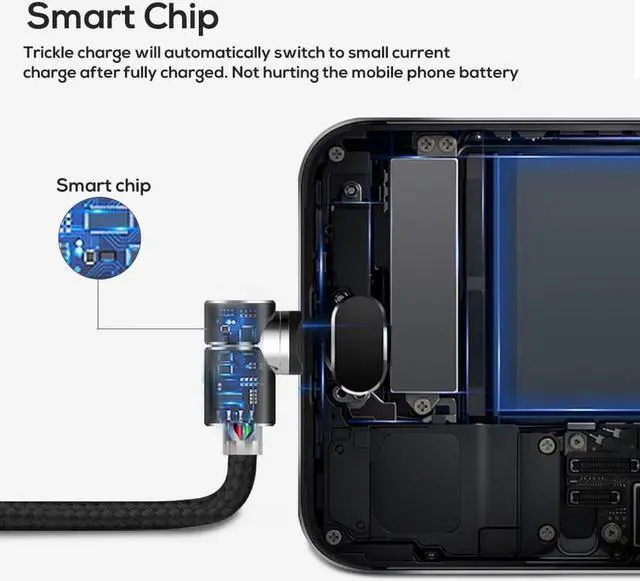 Alt view image 4 of 7 - Magnetic Phone Charging Cable, 3 in 1 Cable(3 Pack,3.3 ft Straight Cable, 3.3 ft L Shape Cable, 6.6 ft L Shape Cable) for Android Phone,Multiple Charging Adapters.Fast Charge, Black (2) Write a Review