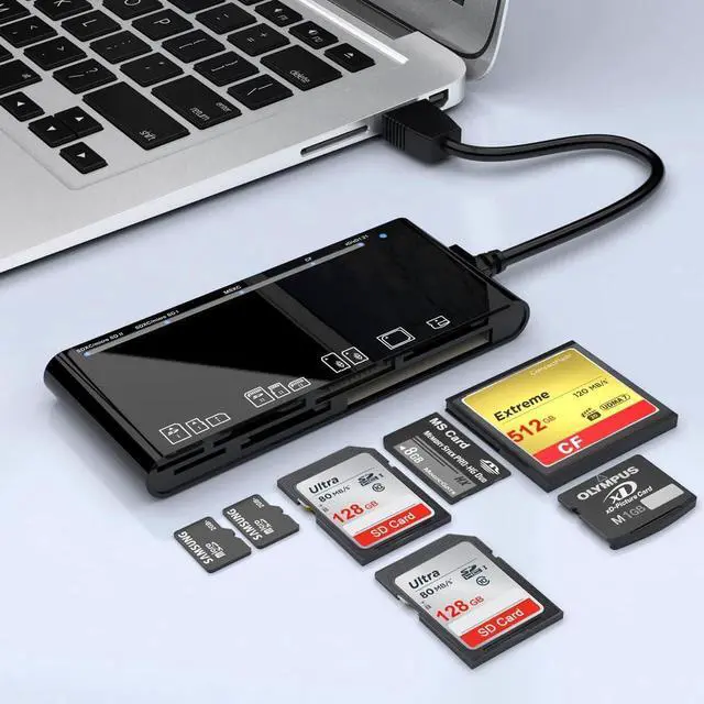 Main image of XD/MS/TF/CF/SD Card Reader USB, 7 in 1 Multi Memory Stick Pro Duo Adapter Hub Supports SD SDXC SDHC CF CFI TF Micro SD Micro SDXC Micro SDHC MS MMC UHS-I Cards
