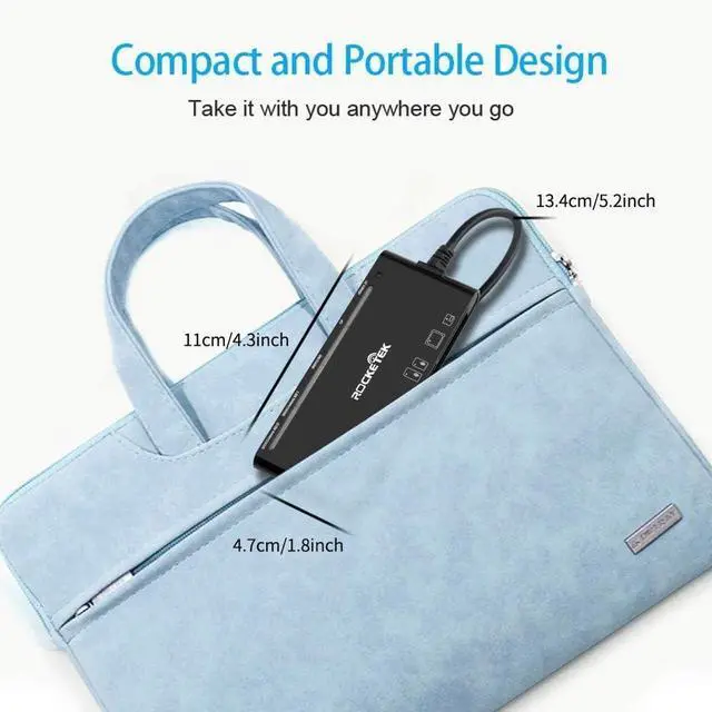 Alt view image 3 of 7 - XD/MS/TF/CF/SD Card Reader USB, 7 in 1 Multi Memory Stick Pro Duo Adapter Hub Supports SD SDXC SDHC CF CFI TF Micro SD Micro SDXC Micro SDHC MS MMC UHS-I Cards