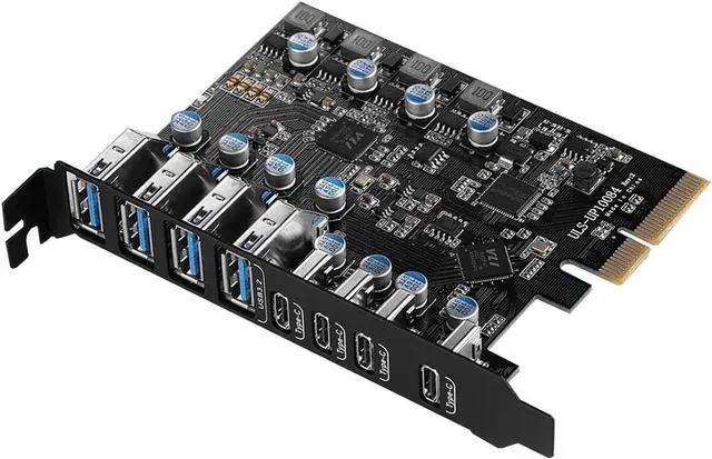 Main image of Pcie USB Card Pcie USB 3.2 Gen 2, 8 Port Pcie Expansion Card USB 3.2 10Gbps High Speed Transmission Stable Power USB 3.2 Front Expansion Card- (4X USB C - 4X USB A)
