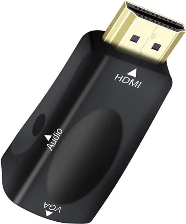 Alt view image 2 of 7 - HDMI to VGA Adapter with 3.5mm Audio Jack for Computer Monitor Laptop Raspberry Pi PS3 Xbox DVD TV LCD Display 1080P Full HD Video (Male HDMI Input and Female VGA Output)