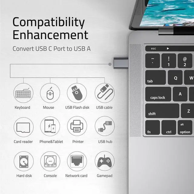 Alt view image 4 of 6 - USB C to USB Adapter Pack of 2 USB C Male to USB 3.0 Female Adapter Compatible with MacBook Pro Air 2024 Surface iPad Notebook XPS and More Type C Devices Space Grey