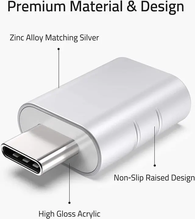 Alt view image 2 of 7 - USB C to USB Adapter Pack of 2 USB C Male to USB3 Female Adapter Compatible with MacBook Pro 2021 iMac iPad Mini 6/Pro MacBook Air 2022 and Other Type C or Thunderbolt 4/3 Devices Space (Silver)