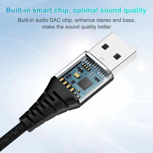 Alt view image 5 of 6 - USB to 3.5mm Jack Audio Adapter External Sound Card USB-A to Audio Jack Adapter with Aux Stereo Converter Compatible with Headset PC Windows Laptop Mac Desktops for PS4 and More Device (Black)