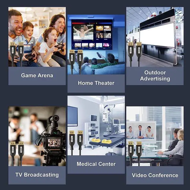 Alt view image 6 of 7 - Unidirectional Fiber Optic DisplayPort 1.4 Cable 16ft (DisplayPort Cable 1.4) Support 8K 60Hz, 4K 144Hz and HDR for Gaming Monitor, PC, RTX 3080/3090, RX 6800/6900 and More