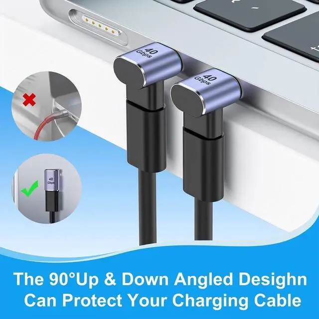 Alt view image 6 of 7 - USB C Angle Adapter 40Gbps [2 Pack] 90 Degree USB C Type C Angled USB-C Male to Female Adapter 8k at 60hz USB 3.1 Right Angle Extension for Laptop Tablet VR Camera Smartphone (Up/Down) Compact