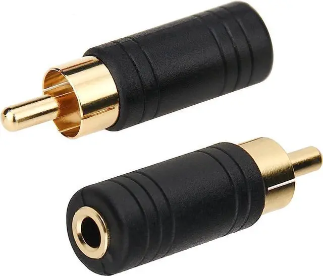 Main image of RCA Male to 3.5mm Female Adapter 2 Pack RCA Plug to 1/8 Female Mono Jack Audio Connector Converter Gold Plated UIInosoo for Receiver Subwoofer Speaker Audio Equipment