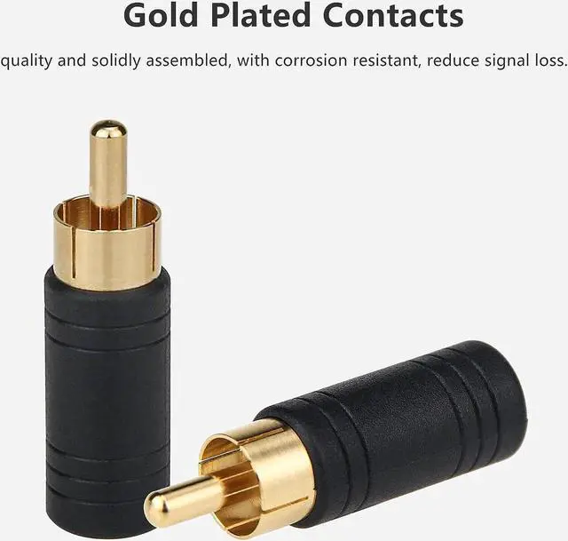 Alt view image 5 of 6 - RCA Male to 3.5mm Female Adapter 2 Pack RCA Plug to 1/8 Female Mono Jack Audio Connector Converter Gold Plated UIInosoo for Receiver Subwoofer Speaker Audio Equipment