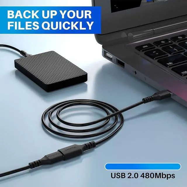 Alt view image 6 of 7 - 3 Pack USB Extension Cable 10 FT USB 2.0 Type A Male to Female Extender Cord Adapter Compatible with Printer Keyboard Mouse Flash Drive Hard Drive Controller Black Cable with 5 Cable Ties