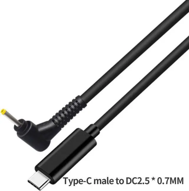 Alt view image 3 of 3 - New Laptops Portable Type-C DC Power Charger Cable 1.5M 65W USB C Male to DC Male PD Fast Charging Connector Adapter Notebook PC (DC2.5x0.7MM)
